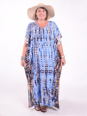 Denim Tie Dye Kaftan - KAF25, Dresses, Pure Plus Clothing, Lagenlook Clothing, Plus Size Fashion, Over 50 Fashion