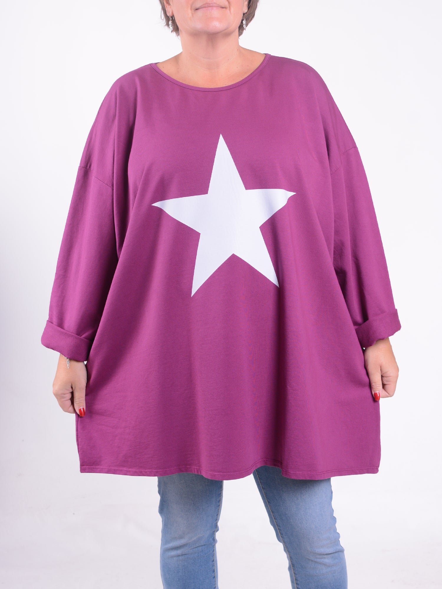 Star Top - 9482S, Tops & Shirts, Pure Plus Clothing, Lagenlook Clothing, Plus Size Fashion, Over 50 Fashion