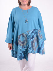 Patterned Asymmetric Hem Tunic with Pockets - 12452, Tunic, Pure Plus Clothing, Lagenlook Clothing, Plus Size Fashion, Over 50 Fashion