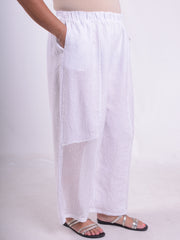 Wide Leg Linen Trousers with Detail - 13103, , Pure Plus Clothing, Lagenlook Clothing, Plus Size Fashion, Over 50 Fashion