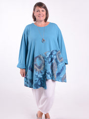 Patterned Asymmetric Hem Tunic with Pockets - 12452, Tunic, Pure Plus Clothing, Lagenlook Clothing, Plus Size Fashion, Over 50 Fashion