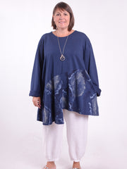 Patterned Asymmetric Hem Tunic with Pockets - 12452, Tunic, Pure Plus Clothing, Lagenlook Clothing, Plus Size Fashion, Over 50 Fashion
