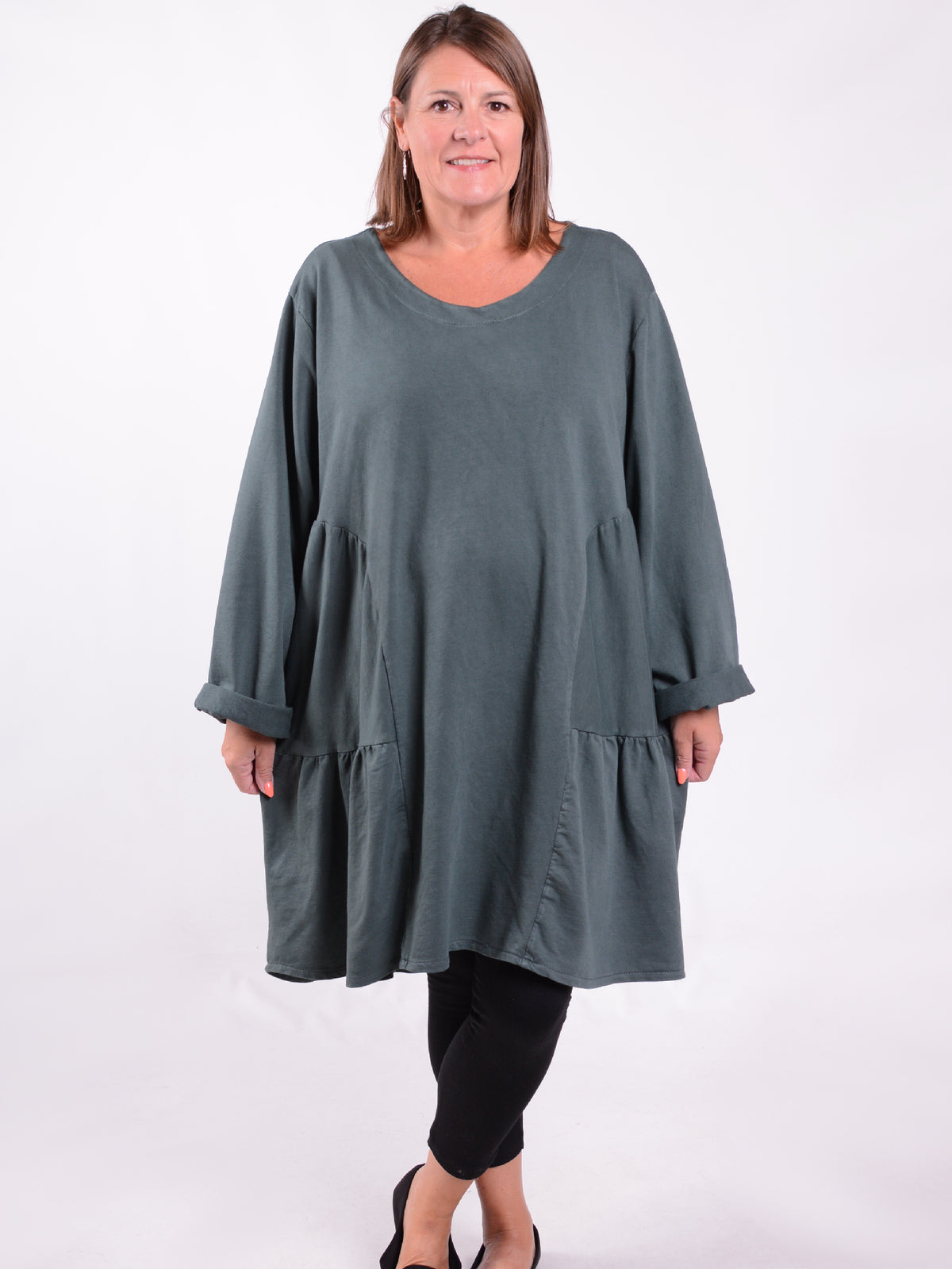 Lagenlook Long Jersey Cotton Tunic - 13151