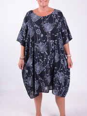 Lagenlook Lightweight Dandelion Cotton Dress with pockets - 12232
