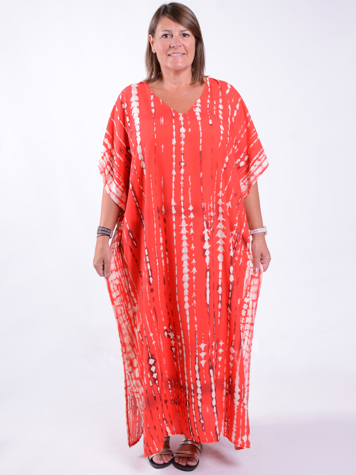 Coral Sunset Tie-Dye Kaftan - KAF49
