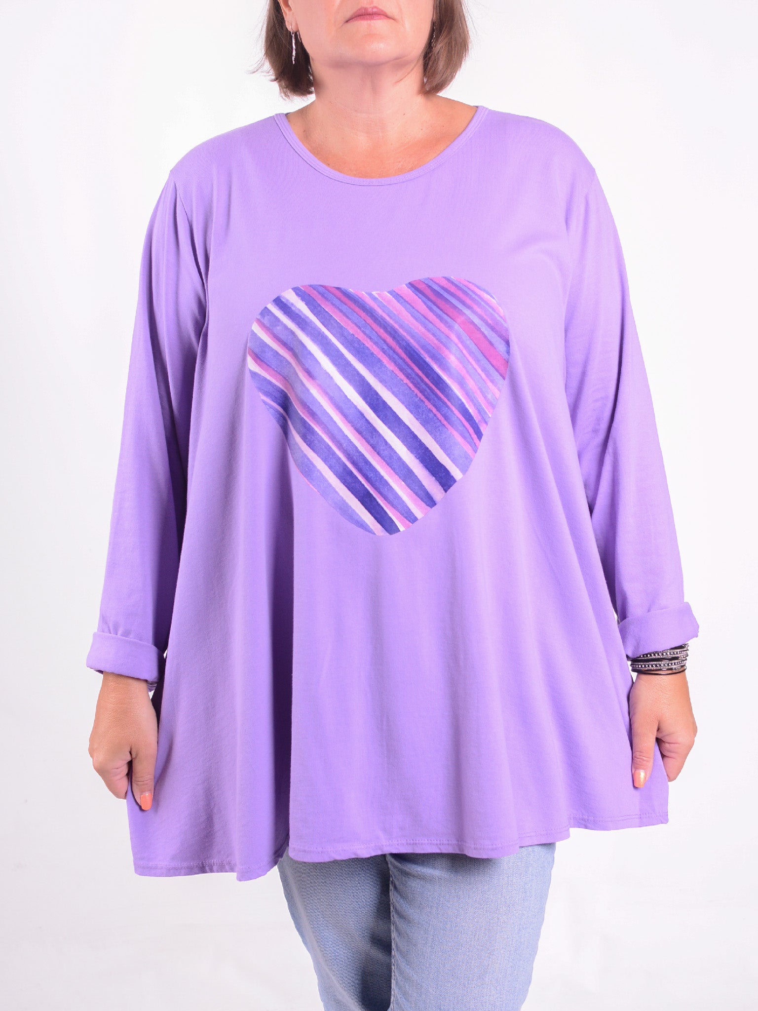 Purple Heart Swing Top  - 20516 PURPLEHEART, Tunic, Pure Plus Clothing, Lagenlook Clothing, Plus Size Fashion, Over 50 Fashion