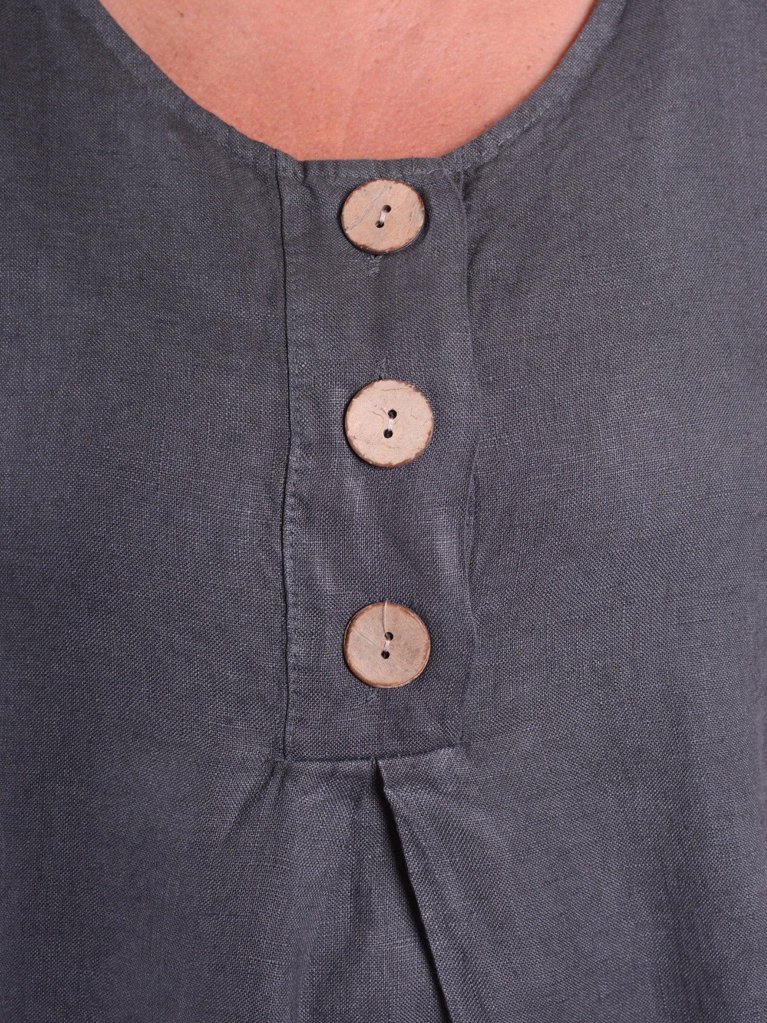 Lagenlook Linen Button Tunic - 12551, , Pure Plus Clothing, Lagenlook Clothing, Plus Size Fashion, Over 50 Fashion
