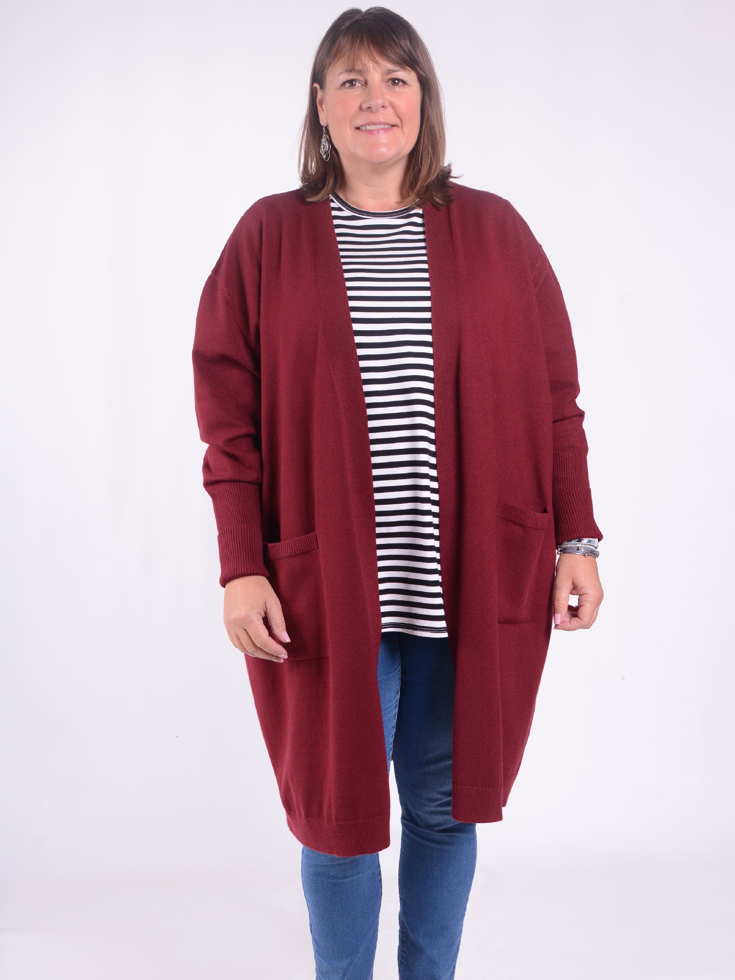 Soft Knit Longline Cardigan - CT1, Jumpers & Cardigans, Pure Plus Clothing, Lagenlook Clothing, Plus Size Fashion, Over 50 Fashion