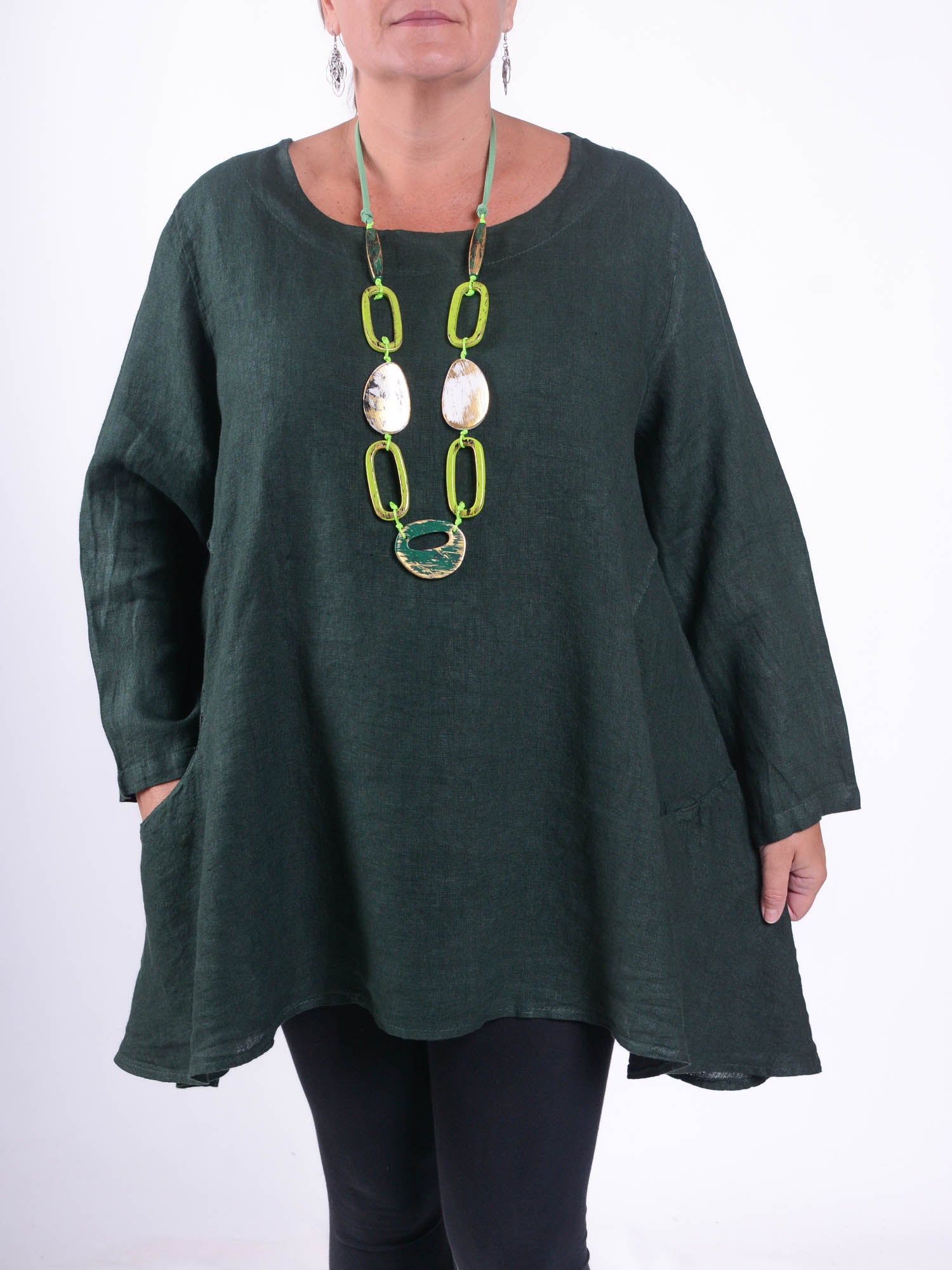 Lagenlook Heavy Linen Quirky Tunic - 9415, Tops & Shirts, Pure Plus Clothing, Lagenlook Clothing, Plus Size Fashion, Over 50 Fashion