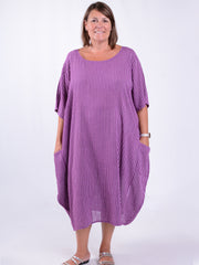 Striped Cotton Parachute Dress With Pockets - 9215 Stripe
