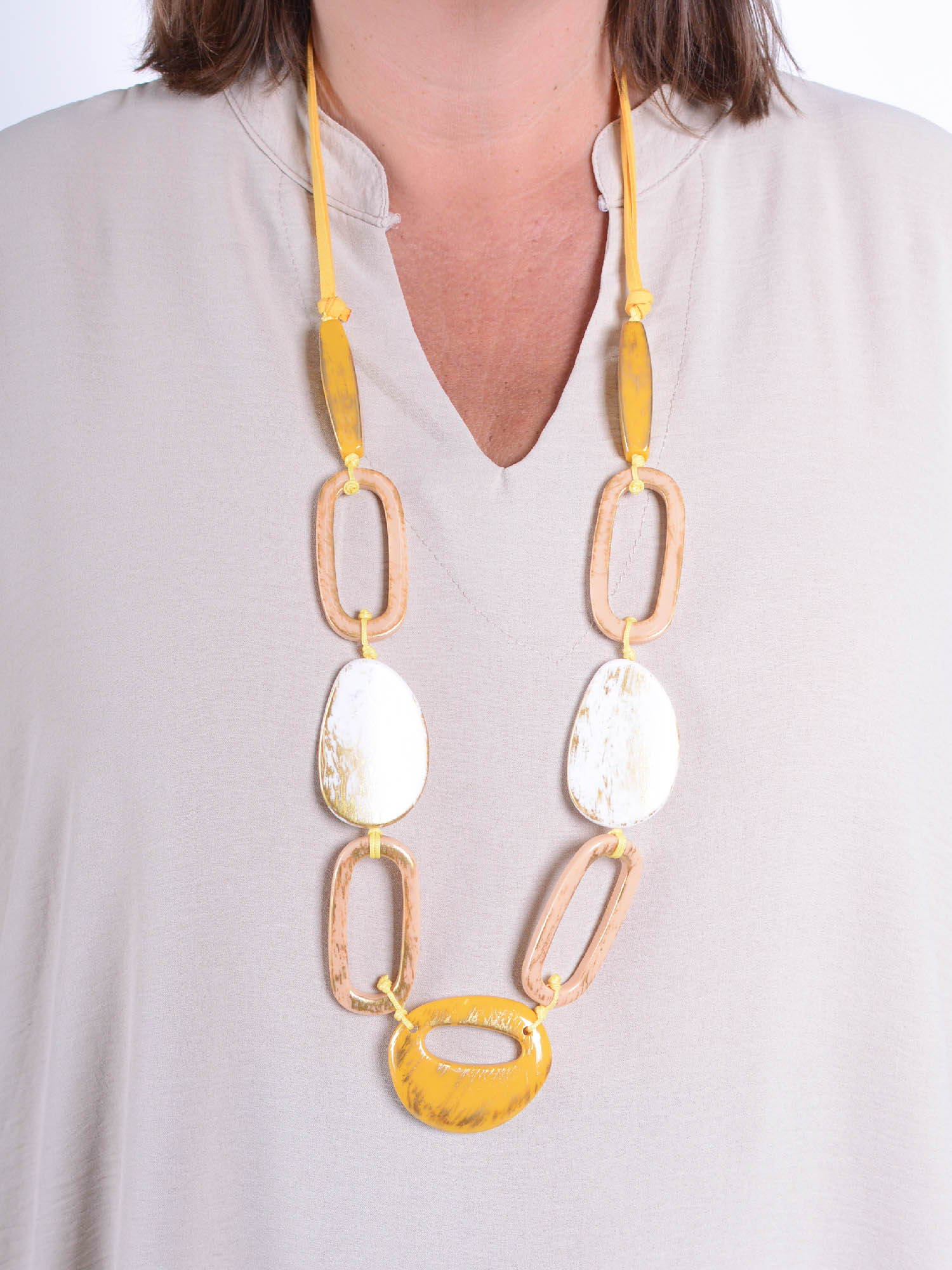 Oval Wooden Necklace - 90316, Necklaces & Pendants, Pure Plus Clothing, Lagenlook Clothing, Plus Size Fashion, Over 50 Fashion