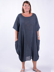 Striped Cotton Parachute Dress With Pockets - 9215 Stripe