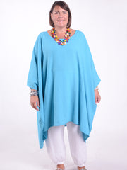 Lagenlook Oversized Cotton/Linen Kaftan Tunic - 3486, Tops & Shirts, Pure Plus Clothing, Lagenlook Clothing, Plus Size Fashion, Over 50 Fashion