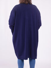 Soft Knit Longline Cardigan - CT1, Jumpers & Cardigans, Pure Plus Clothing, Lagenlook Clothing, Plus Size Fashion, Over 50 Fashion