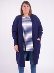 Soft Knit Longline Cardigan - CT1, Jumpers & Cardigans, Pure Plus Clothing, Lagenlook Clothing, Plus Size Fashion, Over 50 Fashion