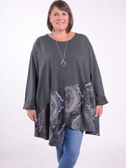 Patterned Asymmetric Hem Tunic with Pockets - 12452, Tunic, Pure Plus Clothing, Lagenlook Clothing, Plus Size Fashion, Over 50 Fashion