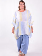 Lagenlook Oversized Cotton Striped Tunic - 10077 STRIPE