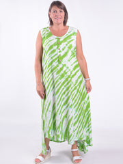Lagenlook Asymmetric Tie Dye Dress - VF8006, , Pure Plus Clothing, Lagenlook Clothing, Plus Size Fashion, Over 50 Fashion