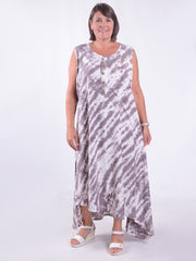 Lagenlook Asymmetric Tie Dye Dress - VF8006, , Pure Plus Clothing, Lagenlook Clothing, Plus Size Fashion, Over 50 Fashion