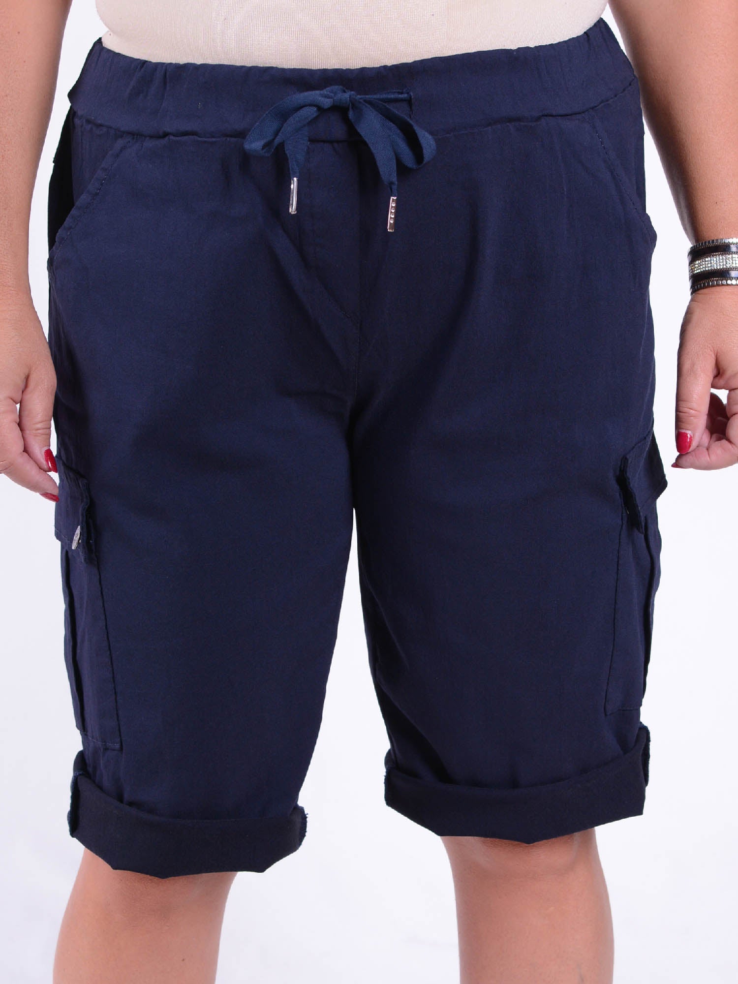 Magic Cargo Shorts - 10642A, Shorts, Pure Plus Clothing, Lagenlook Clothing, Plus Size Fashion, Over 50 Fashion
