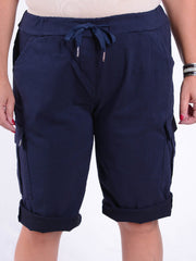 Magic Cargo Shorts - 10642A, Shorts, Pure Plus Clothing, Lagenlook Clothing, Plus Size Fashion, Over 50 Fashion