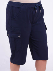 Magic Cargo Shorts - 10642A, Shorts, Pure Plus Clothing, Lagenlook Clothing, Plus Size Fashion, Over 50 Fashion