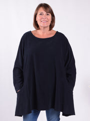 Cotton Tunic Top With Pockets - PIN, , Pure Plus Clothing, Lagenlook Clothing, Plus Size Fashion, Over 50 Fashion