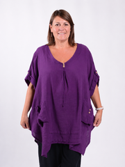 Lagenlook Pocket Detail Tunic Top - 9266