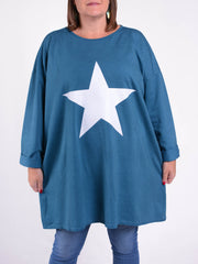 Oversized Star Sweatshirt - 9482S, Tops & Shirts, Pure Plus Clothing, Lagenlook Clothing, Plus Size Fashion, Over 50 Fashion