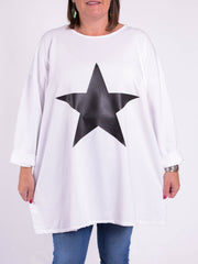 Oversized Star Sweatshirt - 9482S, Tops & Shirts, Pure Plus Clothing, Lagenlook Clothing, Plus Size Fashion, Over 50 Fashion