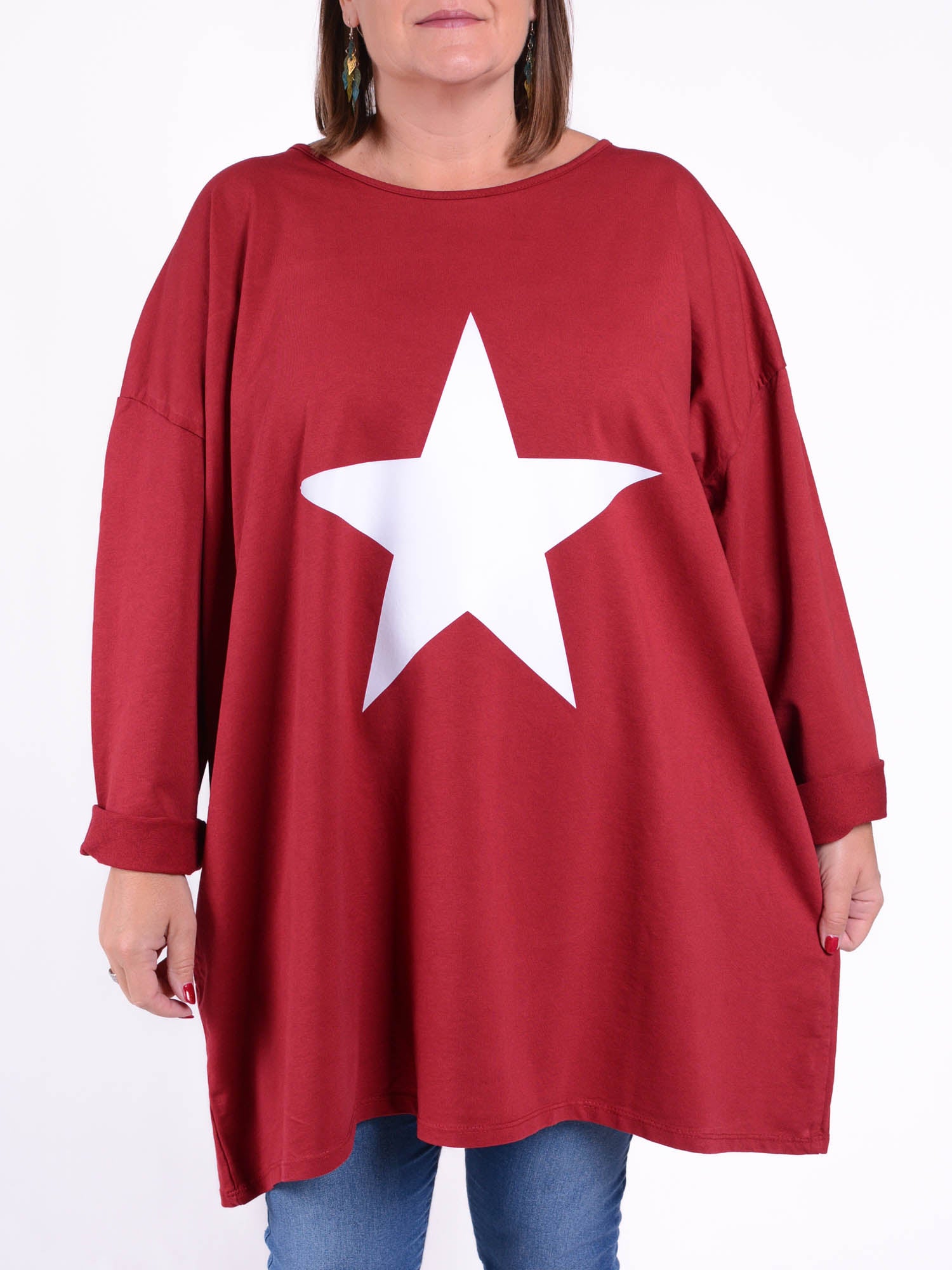 Oversized Star Sweatshirt - 9482S, Tops & Shirts, Pure Plus Clothing, Lagenlook Clothing, Plus Size Fashion, Over 50 Fashion