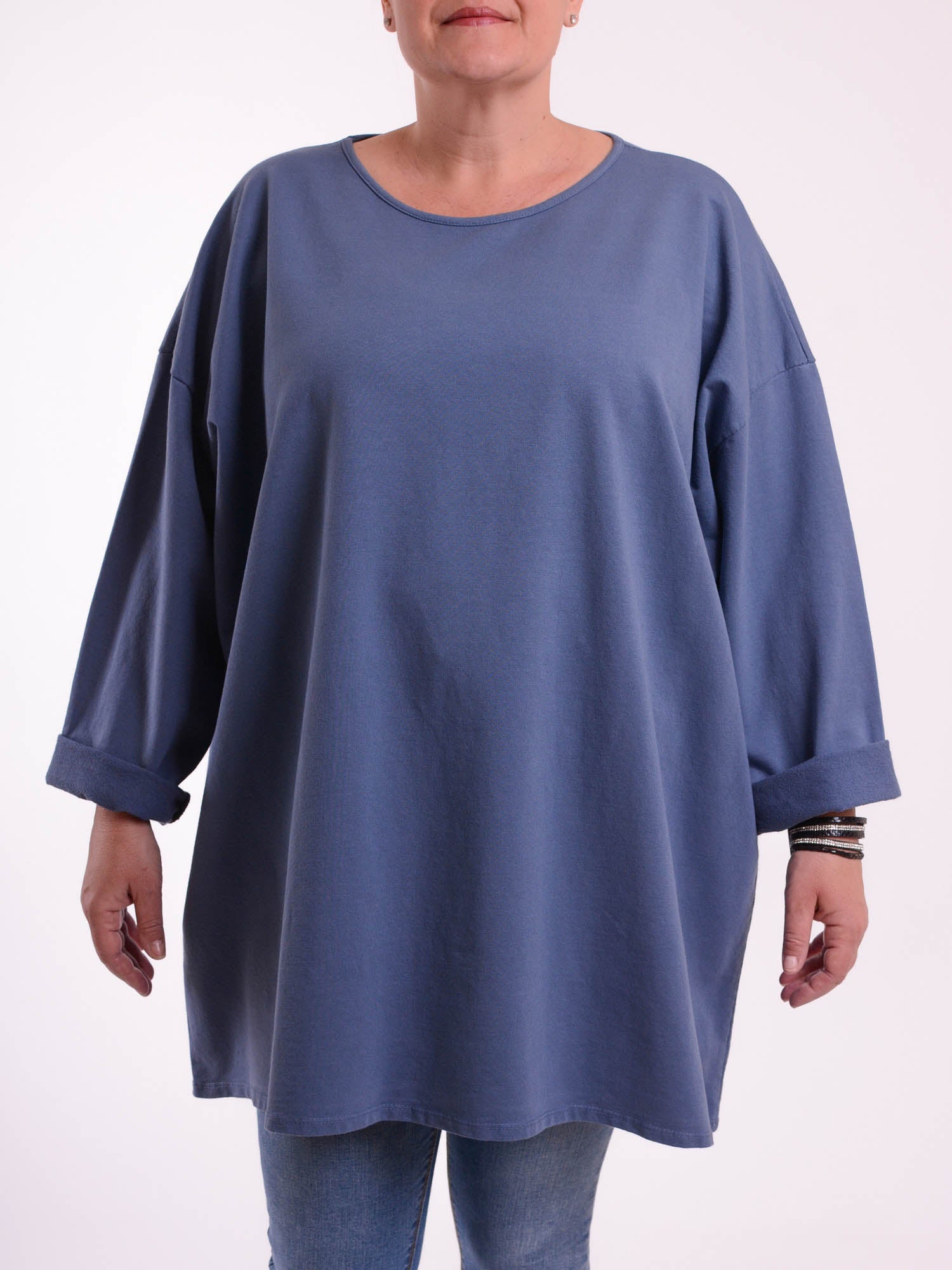 Basic Cotton Top - 9482 PLAIN, Tops & Shirts, Pure Plus Clothing, Lagenlook Clothing, Plus Size Fashion, Over 50 Fashion