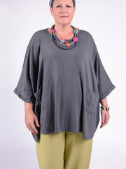 Lagenlook Oversized Jersey Cotton Tunic -10077C PLAIN, Tops & Shirts, Pure Plus Clothing, Lagenlook Clothing, Plus Size Fashion, Over 50 Fashion