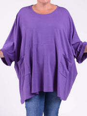 Lagenlook Oversized Jersey Cotton Tunic -10077C PLAIN, Tops & Shirts, Pure Plus Clothing, Lagenlook Clothing, Plus Size Fashion, Over 50 Fashion