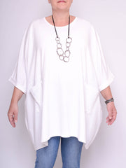 Lagenlook Oversized Jersey Cotton Tunic -10077C PLAIN, Tops & Shirts, Pure Plus Clothing, Lagenlook Clothing, Plus Size Fashion, Over 50 Fashion