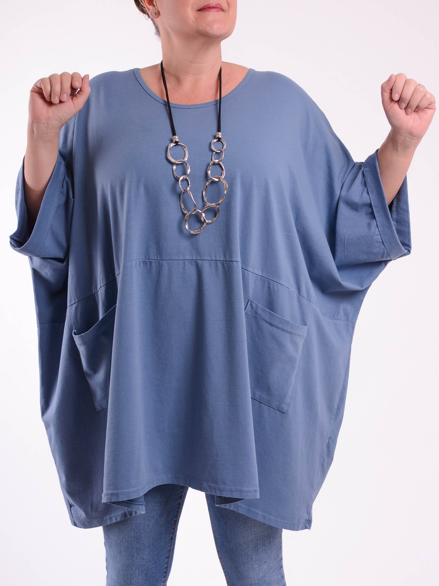 Lagenlook Oversized Jersey Cotton Tunic -10077C PLAIN, Tops & Shirts, Pure Plus Clothing, Lagenlook Clothing, Plus Size Fashion, Over 50 Fashion