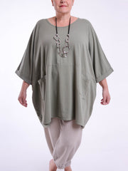 Lagenlook Oversized Jersey Cotton Tunic -10077C PLAIN, Tops & Shirts, Pure Plus Clothing, Lagenlook Clothing, Plus Size Fashion, Over 50 Fashion