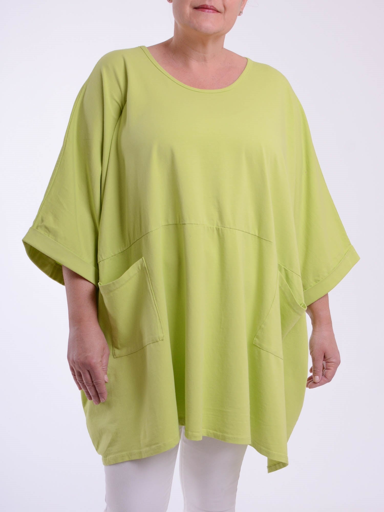Lagenlook Oversized Jersey Cotton Tunic -10077C PLAIN, Tops & Shirts, Pure Plus Clothing, Lagenlook Clothing, Plus Size Fashion, Over 50 Fashion