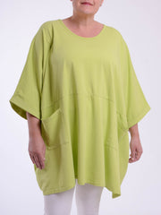 Lagenlook Oversized Jersey Cotton Tunic -10077C PLAIN, Tops & Shirts, Pure Plus Clothing, Lagenlook Clothing, Plus Size Fashion, Over 50 Fashion