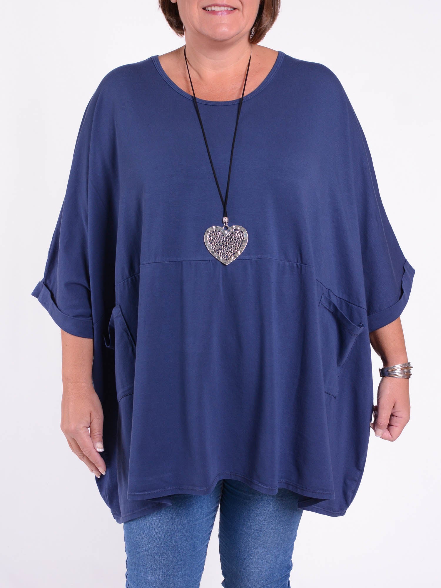 Lagenlook Oversized Jersey Cotton Tunic -10077C PLAIN, Tops & Shirts, Pure Plus Clothing, Lagenlook Clothing, Plus Size Fashion, Over 50 Fashion
