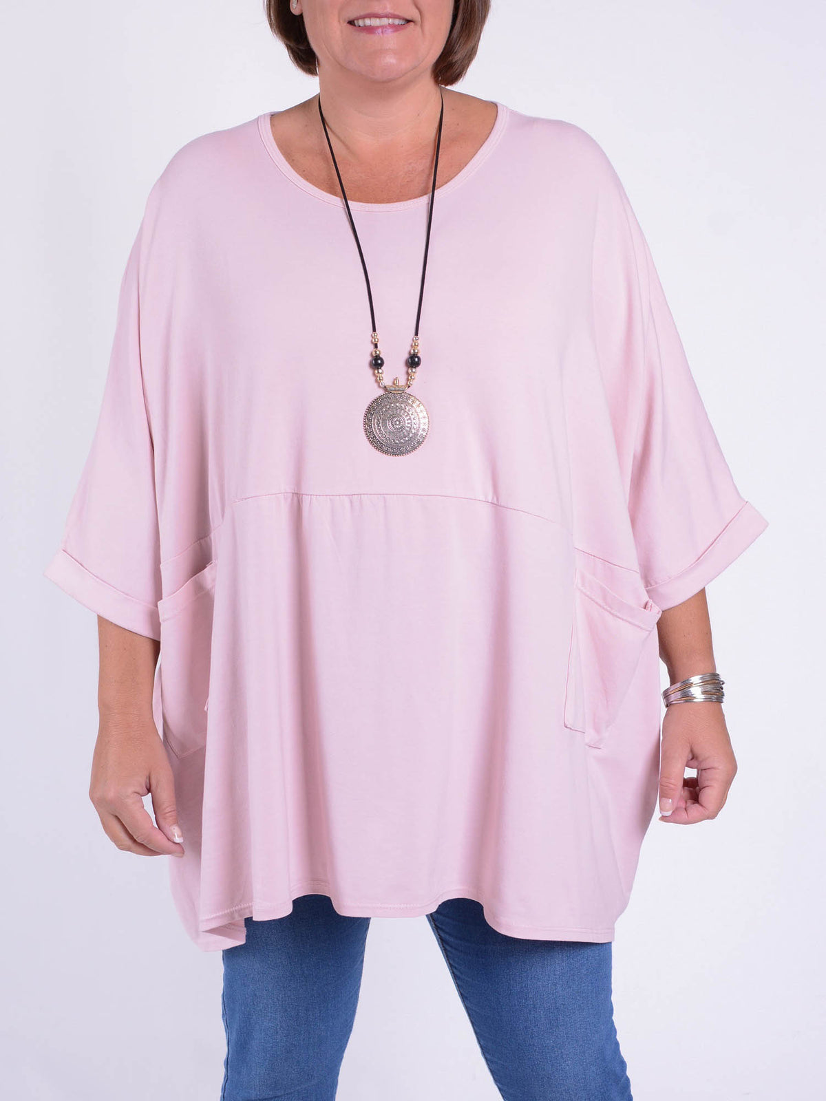 Lagenlook Oversized Jersey Cotton Tunic -10077C PLAIN, Tops & Shirts, Pure Plus Clothing, Lagenlook Clothing, Plus Size Fashion, Over 50 Fashion