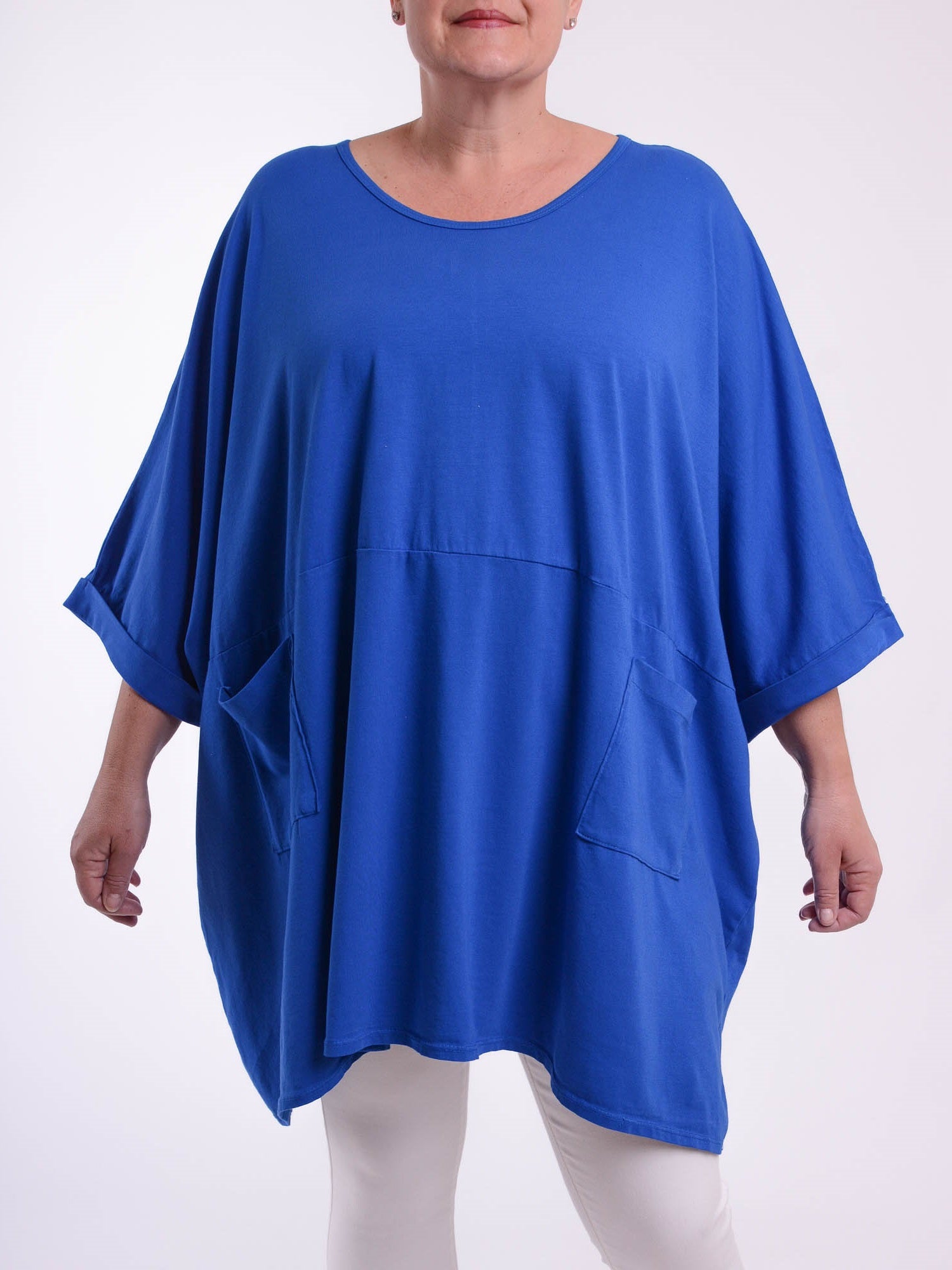 Lagenlook Oversized Jersey Cotton Tunic -10077C PLAIN, Tops & Shirts, Pure Plus Clothing, Lagenlook Clothing, Plus Size Fashion, Over 50 Fashion