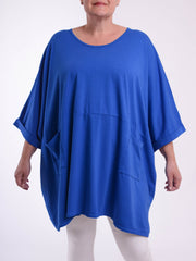 Lagenlook Oversized Jersey Cotton Tunic -10077C PLAIN, Tops & Shirts, Pure Plus Clothing, Lagenlook Clothing, Plus Size Fashion, Over 50 Fashion