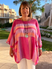 Lagenlook Oversized Cotton Striped Tunic -10077 STRIPE, Tops & Shirts, Pure Plus Clothing, Lagenlook Clothing, Plus Size Fashion, Over 50 Fashion