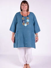 Heavy Linen Tunic - 105151, Tops & Shirts, Pure Plus Clothing, Lagenlook Clothing, Plus Size Fashion, Over 50 Fashion