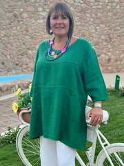 Heavy Linen Tunic - 105151, Tops & Shirts, Pure Plus Clothing, Lagenlook Clothing, Plus Size Fashion, Over 50 Fashion