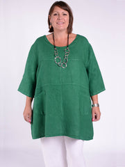 Heavy Linen Tunic - 105151, Tops & Shirts, Pure Plus Clothing, Lagenlook Clothing, Plus Size Fashion, Over 50 Fashion