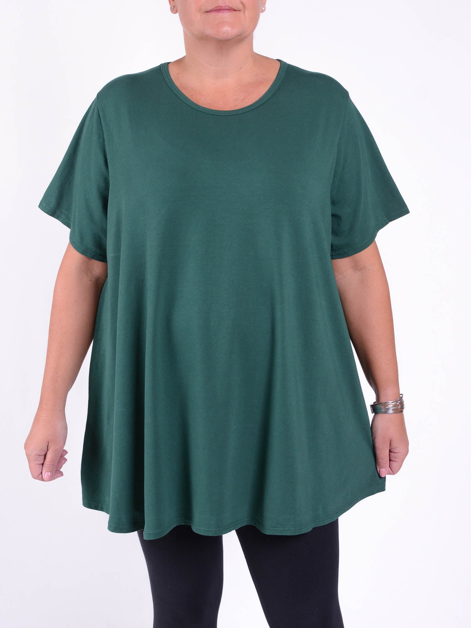 Basic Cotton Swing T Shirt - Round Neck 10516, Tops & Shirts, Pure Plus Clothing, Lagenlook Clothing, Plus Size Fashion, Over 50 Fashion