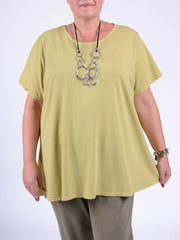 Basic Cotton Swing T Shirt - Round Neck 10516, Tops & Shirts, Pure Plus Clothing, Lagenlook Clothing, Plus Size Fashion, Over 50 Fashion