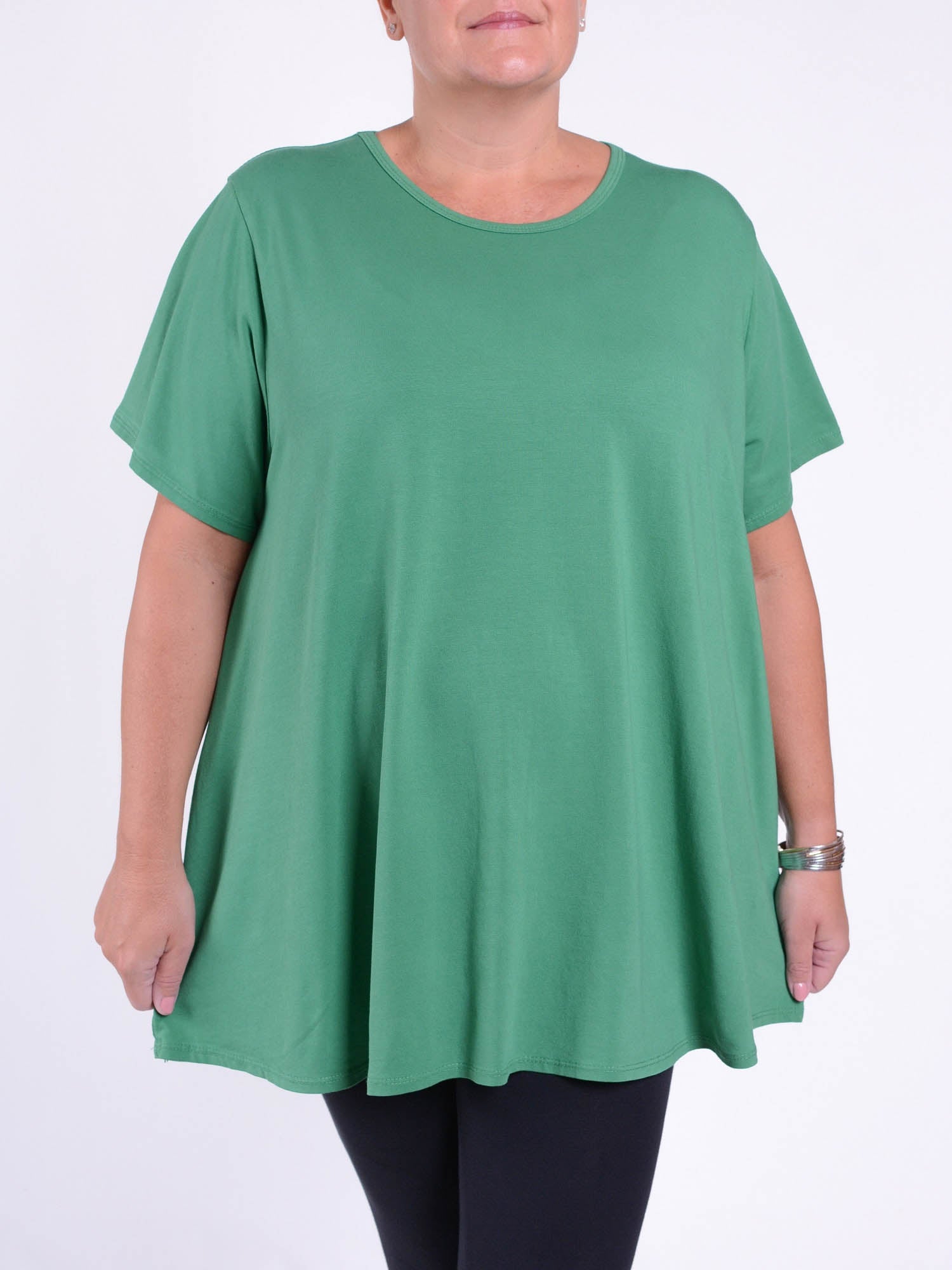 Basic Cotton Swing T Shirt - Round Neck 10516, Tops & Shirts, Pure Plus Clothing, Lagenlook Clothing, Plus Size Fashion, Over 50 Fashion